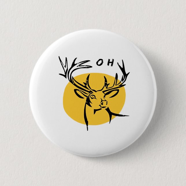 O Dear O Dear Yellow Artistic Style  6 Cm Round Badge (Front)