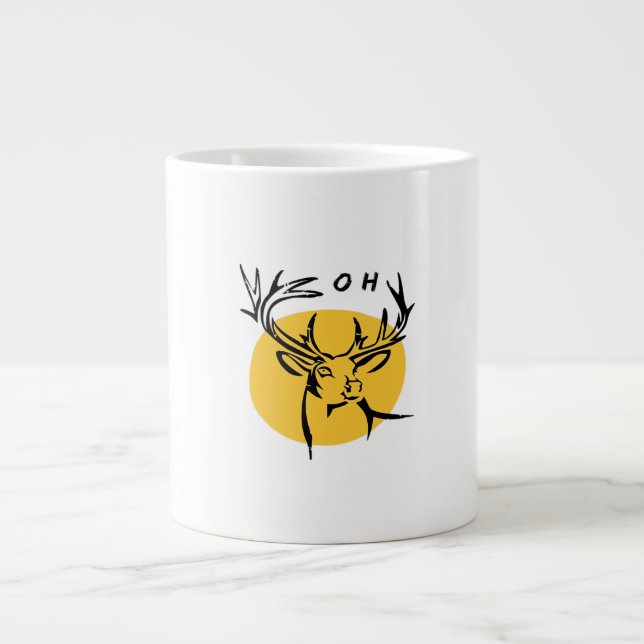 O Dear O Dear Yellow Artistic Style  Large Coffee Mug (Front)