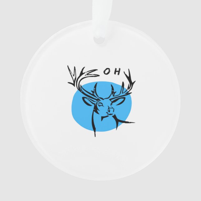 O Dear Oh Dear Blue Whimsical Aesthetic Ornament (Front)
