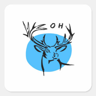 O Dear Oh Dear Blue Whimsical Aesthetic Square Sticker