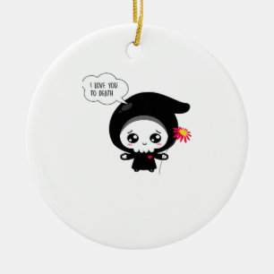 o Death - Funny Valentines Day Classic Ceramic Tree Decoration