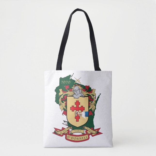O"Donnell Family Crest_Wisconsin Tote Green (Front)