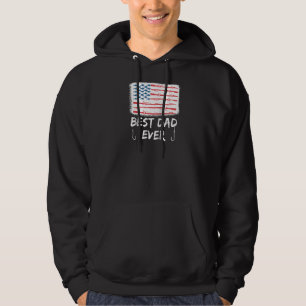 O Fish Ally Best Dad Ever Fishing Rod America Flag Hoodie