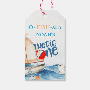 O-Fish-Ally Big One Birthday Invitation  Gift Tags