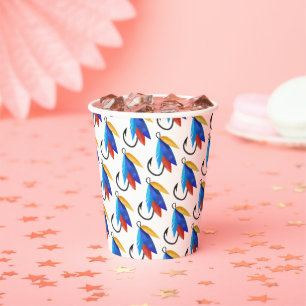 O-fish-ally birthday pattern Boy Birthday Fishing Paper Cups