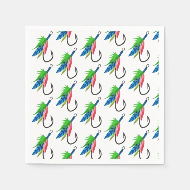 O-fish-ally birthday pattern Fisherman Pattern Napkin (Front)