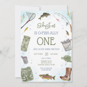 O-Fish-Ally Fishing Boy Birthday Invitation