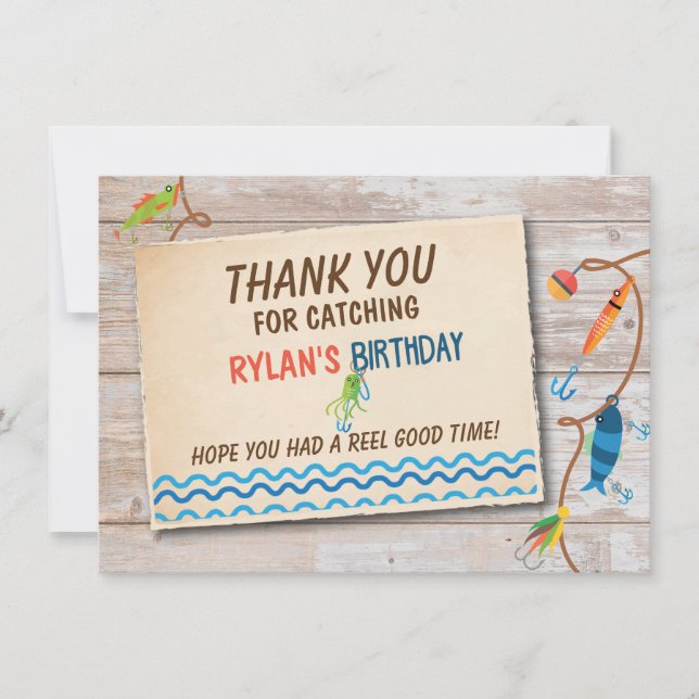 O-Fish-ally Fishing Boys Birthday Thank you card (Front)