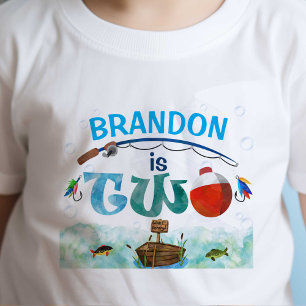 O-fish-ally fishing little fisherman 2nd birthday toddler T-Shirt