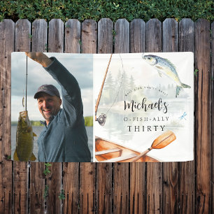 O-Fish-Ally Fishing Themed 30th Photo Birthday Banner