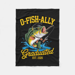 O fish ally graduated 2026 funny fishing fleece blanket