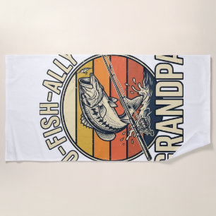 O-Fish-Ally Grandpa Fishing Vintage Shirt Design_1 Beach Towel