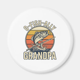 O-Fish-Ally Grandpa Fishing Vintage Shirt Design_1 Magnet