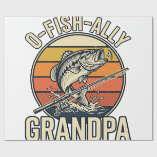 O-Fish-Ally Grandpa Fishing Vintage Shirt Design_1 Wrapping Paper