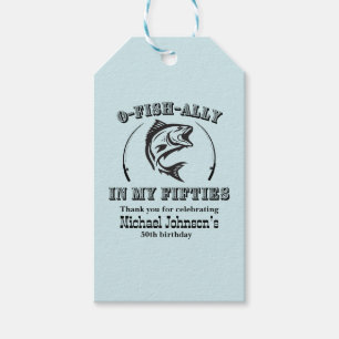 O-fish-ally In my Fifties 50th Birthday Party Gift Tags