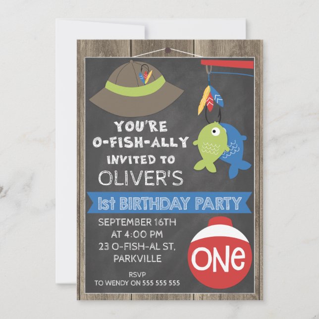 o-fish-ally Invited 1st Birthday Party Invitation (Front)