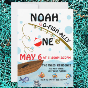 O-fish-Ally, Little Fisherman, One Birthday  Save The Date