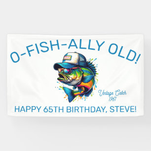 O-Fish-Ally Old!  Colourful Fish Birthday Banner