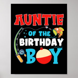 O Fish Ally One Birthday Outfit Auntie Of The Birt Poster