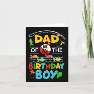 O Fish Ally One Birthday Outfit Dad Of The Birthda Card