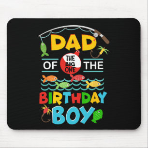 O Fish Ally One Birthday Outfit Dad Of The Birthda Mouse Mat