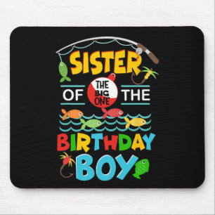 O Fish Ally One Birthday Outfit Sister Of The Birt Mouse Mat