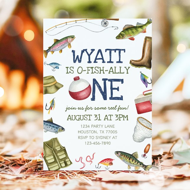 O-Fish-Ally One Fishing 1st Birthday Invitation (Creator Uploaded)