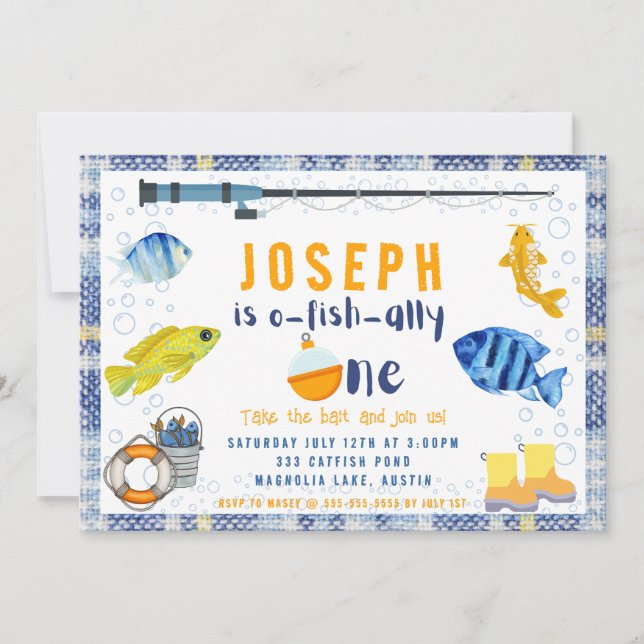 O Fish Ally One Fishing 1st Birthday Invitation (Front)