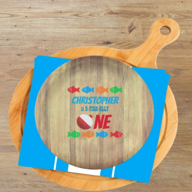 O-Fish-Ally One Fishing 1st Birthday Paper Plate (Creator Uploaded)