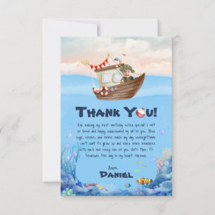 O-fish-ally One Fishing Flat Thank You Card