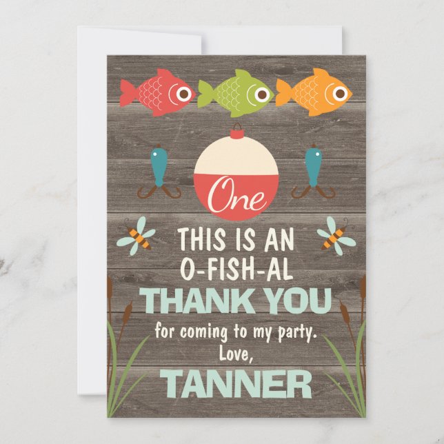 O-fish-ally One Fishing Thank You Card (Front)