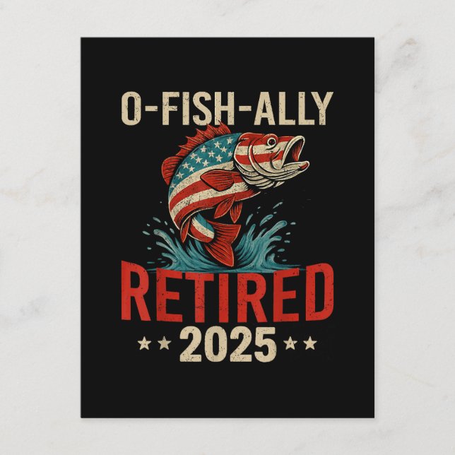O-Fish-Ally Retired 2025 Fisherman Retirement  Enclosure Card (Front)