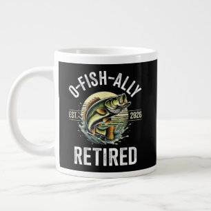 O-Fish-Ally Retired 2026 Fisherman Fishing Large Coffee Mug