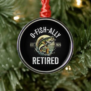 O-Fish-Ally Retired 2026 Fisherman Fishing Metal Tree Decoration