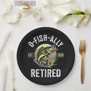 O-Fish-Ally Retired 2026 Fisherman Fishing Paper Plate