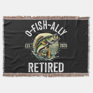 O-Fish-Ally Retired 2026 Fisherman Fishing Throw Blanket