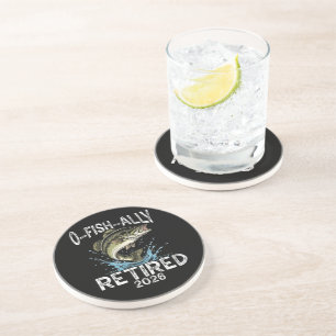 O-Fish-Ally Retired 2026 Humour Funny Coaster
