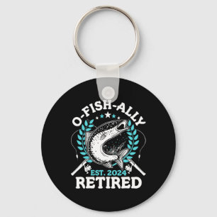 O-fish-ally Retired Fishing Retirement Gifts For M Key Ring
