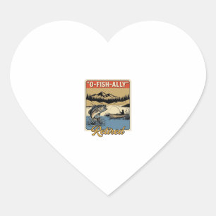 O-Fish-Ally Retired Vintage Fishing Shirt Design_1 Heart Sticker