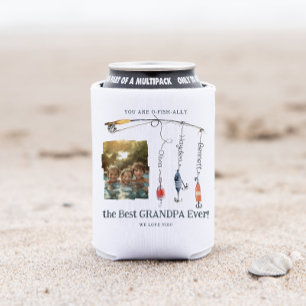 O-Fish-Ally The Best Grandpa Childs Names & Photo Can Cooler