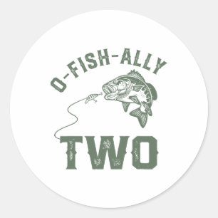 O-fish-ally Two Birthday Decorations 2nd Birthday Classic Round Sticker