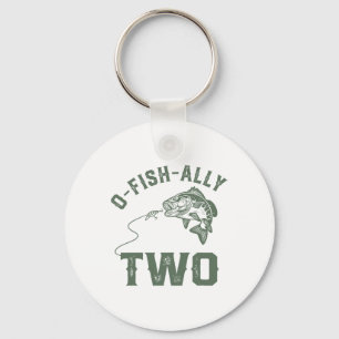 O-fish-ally Two Birthday Decorations 2nd Birthday Key Ring