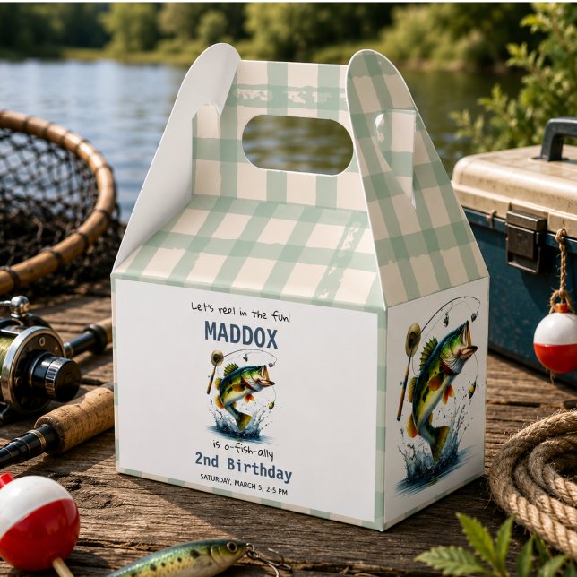 O-Fish-Ally Two Fishing 2nd Birthday Favour Box (O-Fish-Ally Two Fishing 2nd Birthday Favor Boxes)