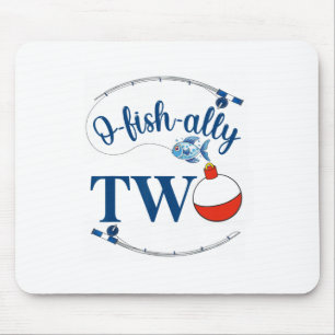 O-fish-ally Two Fishing Boy Second Birthday Ofisha Mouse Mat