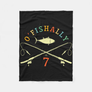 O-fishally 7 Years Old Fisherman 7th Birthday Fish Fleece Blanket