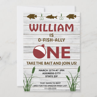 o-fishally-one 1st birthday invitation