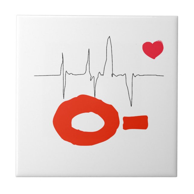 O- Funky Blood Type Heart Rate Tile (Front)