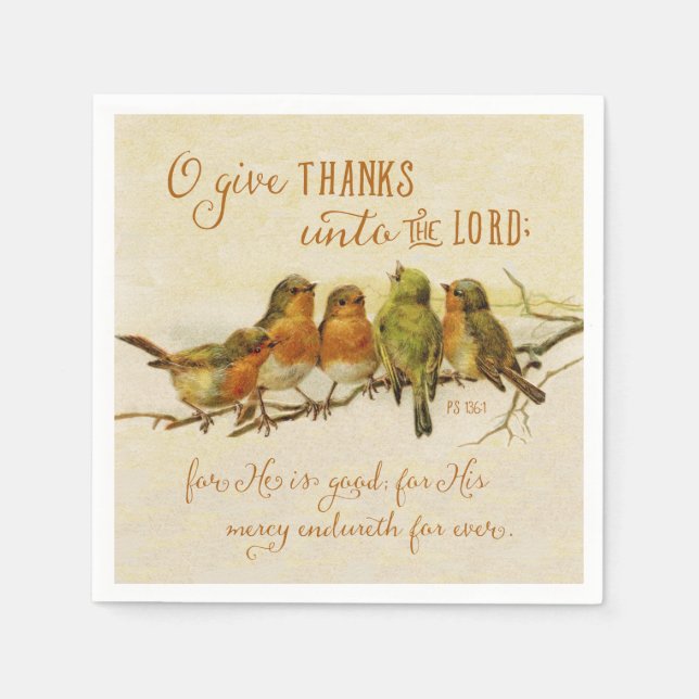 O Give Thanks Unto the Lord Napkin (Front)