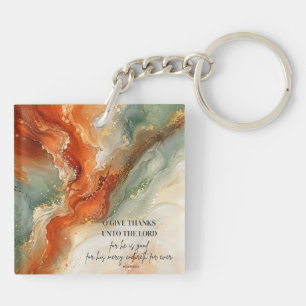 O GIVE THANKS UNTO THE LORD  Thanksgiving Gift Key Ring