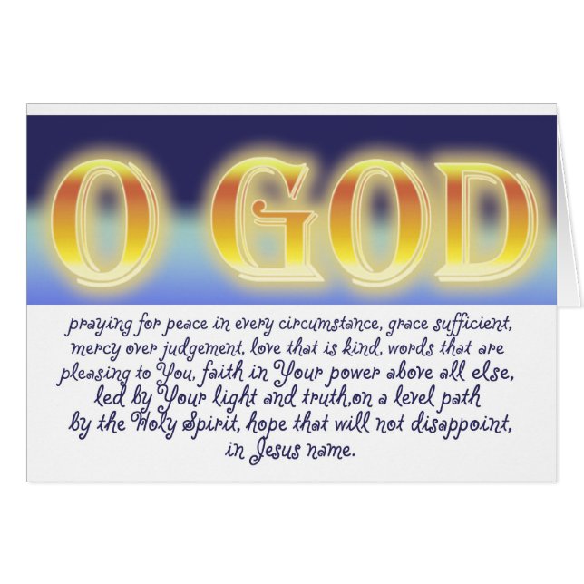 O GOD prayer (Front Horizontal)